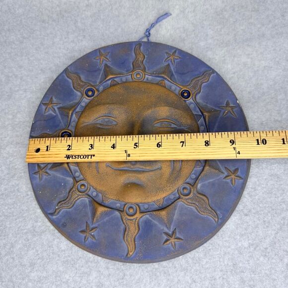 Vintage 90’s Whimsigoth Celestial Sun Clay Wall Hanging and Scarf - Picture 6 of 8